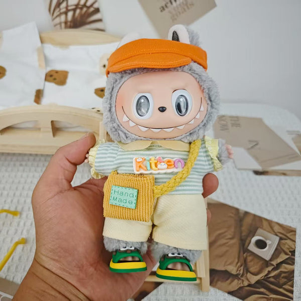 Labubu Summer Outfits 4-Piece Set Macaron Clothes for Generation 1/2/3 Dolls(No Doll Included)