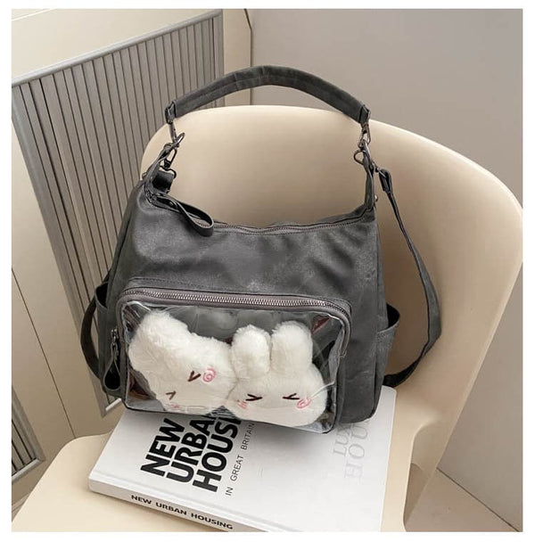 Anime Kawaii Ita Shoulder Bag – Clear Crossbody School Bookbag for Women(No Doll Included)