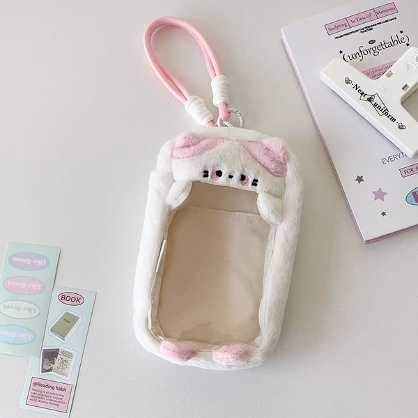 Cute Plush Doll Bag, 15cm Cartoon Baby Doll Dustproof Storage Pouch, Soft Fluffy Hanging Accessory(No Doll Included)